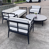 Contemporary Garden Furniture Quality Aluminum Frame Sofa Set All Weather Leisure Sofa Chair With Round Coffee Table For Home Villa