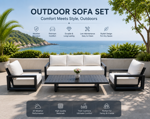 Classical Outdoor Aluminum Sofa Furniture Durable Garden Sofa Seating Patio Rotatable Sofa With Coffee Table For Home Villa