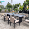 Practical Outdoor Dining Furniture Aluminum Frame Dining Chair With Rectangle Table Set For Villa Restaurant