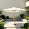 Quality Garden Furniture Aluminum Frame with Wood Finish Patio Umbrella Waterproof Square Beach Parasol