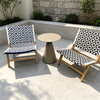 Minimalist Outdoor Furniture Wood Frame Rattan Chair Garden Leisure Sofa Chair With Coffee Table Set for Villa Courtyard Restaurant