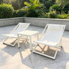 Simple Style Outdoor Garden Furniture Quality Aluminum Frame Folding Chair With Coffee Table Set Patio Leisure Chair Set for Home Hotel