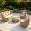 Minimalist Outdoor Furniture Aluminum Frame Leisure Rattan Sofa At Coffee Table Set para sa Home Garden
