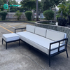 Casual Style Outdoor Sofa Furniture Aluminum Frame Combination Sofa Set Garden Sofa With Ottoman for Villa Courtyard
