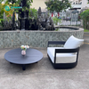 Leisure Outdoor Sofa Furniture Quality Aluminum Frame Garden Rotatable Single Sofa with Round Coffee Table For Hotel Resort