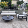 Contemporary Garden Furniture Quality Aluminum Frame Sofa Set All Weather Leisure Sofa Chair With Round Coffee Table For Home Villa