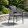 Wholesale High Quality Aluminum Frame Dining Chair Woven Rope Single Chair With Waterproof Cushion for Villa Courtyard
