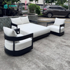 Leisure Outdoor Sofa Furniture Quality Aluminum Frame Garden Rotatable Single Sofa with Round Coffee Table For Hotel Resort