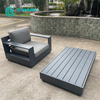 Minimalist Style Single Seat All Weather Aluminum Sofa Garden Leisure Sofa with Coffee Table Set for Home Courtyard
