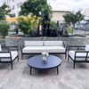 Contemporary Garden Furniture Quality Aluminum Frame Sofa Set All Weather Leisure Sofa Chair With Round Coffee Table For Home Villa