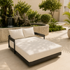Durable Outdoor Furniture Powder Coated Aluminum Frame Garden Daybed All Weather Sunbed For Patio Courtyard