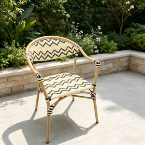 Minimalist Outdoor Furniture Aluminum Frame Rattan Chair for Courtyard Restaurant