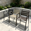 Aluminum Outdoor Furniture Garden Dining Chair High Quality Metal Frame Leisure Chair All Weather Single Chair for Home Patio Courtyard