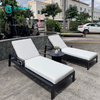 Garden Furniture Powder Coated Aluminum Frame Sun Lounger Poolside Chaise Lounge Chair with Coffee Table Beach Sunbed for Resort