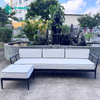 Casual Style Outdoor Sofa Furniture Aluminum Frame Combination Sofa Set Garden Sofa With Ottoman for Villa Courtyard