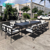 Practical Outdoor Dining Furniture High Quality Aluminum Dining Chair With Long Table Patio 12+1 Dining Set For Garden Restaurant