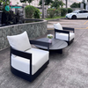 Leisure Outdoor Sofa Furniture Quality Aluminum Frame Garden Rotatable Single Sofa with Round Coffee Table For Hotel Resort