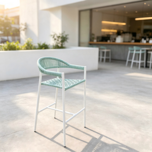 Casual And Elegant Furniture Series New Braided Rope New Design Bar Chair For Villa Courtyard
