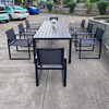 Modern Simple Outdoor Dining Furniture Aluminum Frame And Textilene 8+1 Patio Dining Chair With Long Table Set for Villa Courtyard