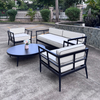 Contemporary Garden Furniture Quality Aluminum Frame Sofa Set All Weather Leisure Sofa Chair With Round Coffee Table For Home Villa