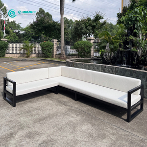 Modern Durable Aluminum Frame Sectional Sofa Garden Combination Sofa Set Patio L Shape Sofa for Viila Courtyard