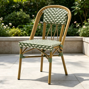 Garden Outdoor Rattan Funiture Quality Aluminum Frame With Wood Finish Dining Chair PE Rattan Patio Chair