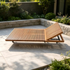 Outdoor Furniture Garden Sun Lounger Teak Wood Sunbed Quality Chaise Lounge Chair Poolside Recliner Chair for Hotel Resort