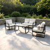 Modern And Minimalist Aluminum Furniture Outdoor Sofa Set With Waterproof Cushion Patio Sofa Chair And Coffee Table for Hotel Garden