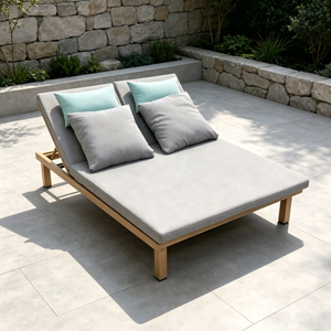 Waterproof Double Aluminum Daybed Villa Poolside