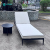 Wholesale Outdoor Sun Lounger Aluminum Frame Chaise Lounge Chair Poolside Sunbed with Tea Table Set for Hotel Resort