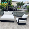 Leisure Outdoor Sofa Furniture Quality Aluminum Frame Garden Rotatable Single Sofa with Round Coffee Table For Hotel Resort